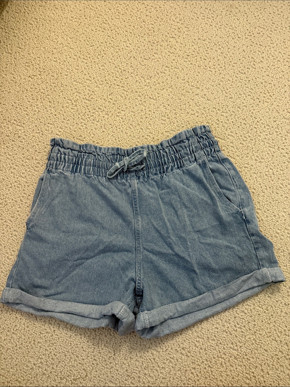 NWT Magnolia Boutique Women’s Blue Denim Drawstring Shorts